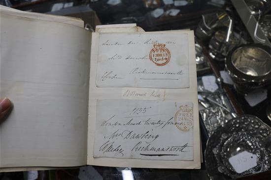 An album of letters, autographs and franked envelopes, 1830s onwards